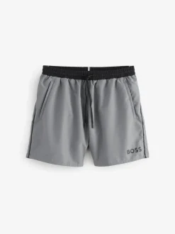 Badkleding*BOSS Lichtgrijs - Starfish sneldrogende zwembroek
