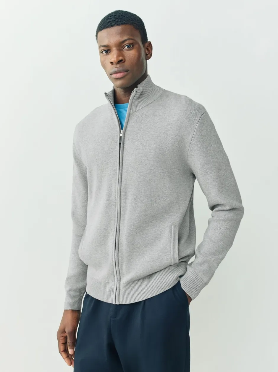 Gebreide Kleding*Next - Regular Fit 100% Cotton Premium Zip-Through Cardigan Lichtgrijs