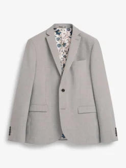 Blazers En Business-Jasjes|Pakken|Next - Slim Fit - Meegevend stretchkostuumjasje Lichtgrijs