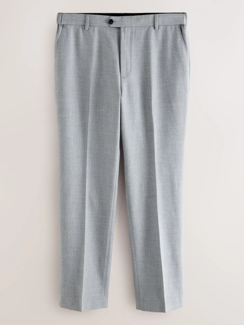 Formele Broek|Next - Slimme broek met elastische tailleband en normale pasvorm Lichtgrijs