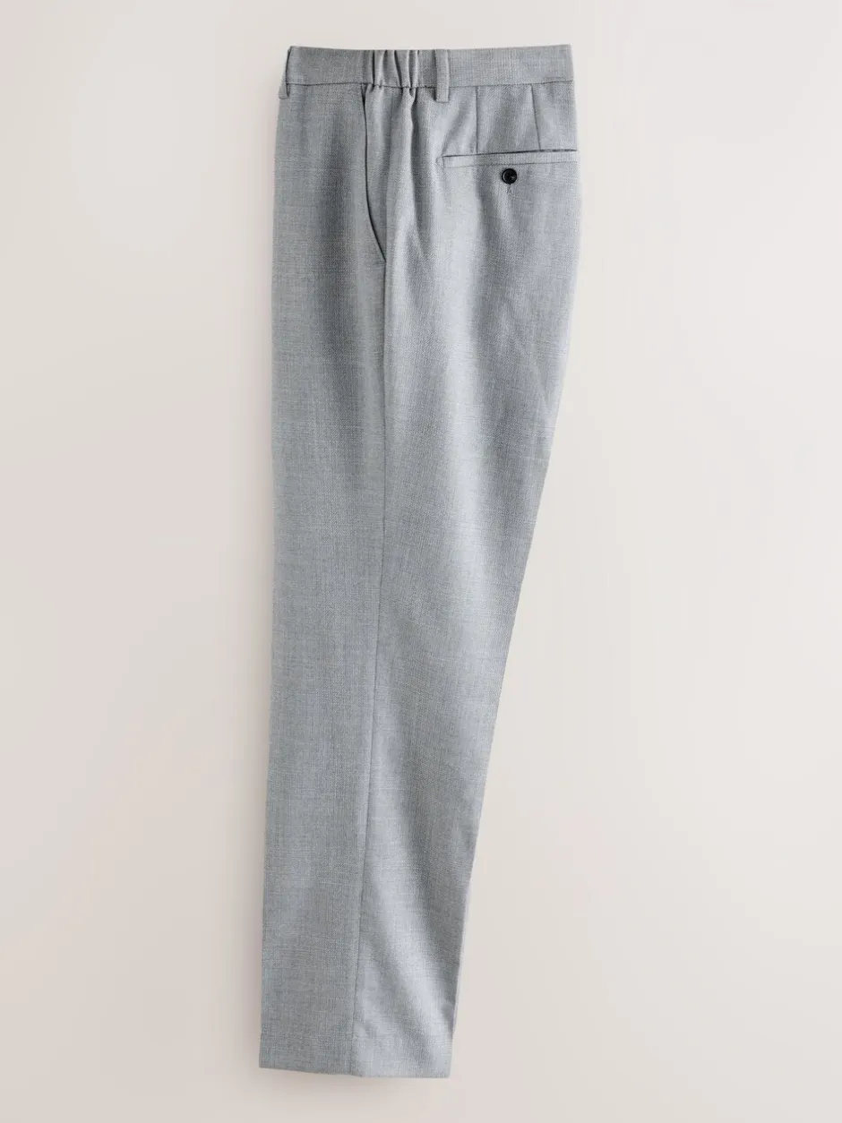 Formele Broek|Next - Slimme broek met elastische tailleband en normale pasvorm Lichtgrijs