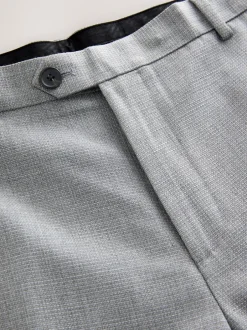 Formele Broek|Next - Slimme broek met elastische tailleband en normale pasvorm Lichtgrijs