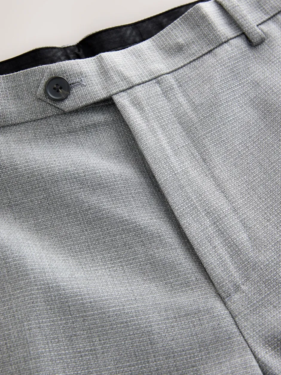 Formele Broek|Next - Slimme broek met elastische tailleband en normale pasvorm Lichtgrijs