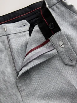 Formele Broek|Next - Slimme broek met elastische tailleband en normale pasvorm Lichtgrijs