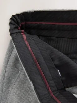 Formele Broek|Next - Slimme broek met elastische tailleband en normale pasvorm Lichtgrijs