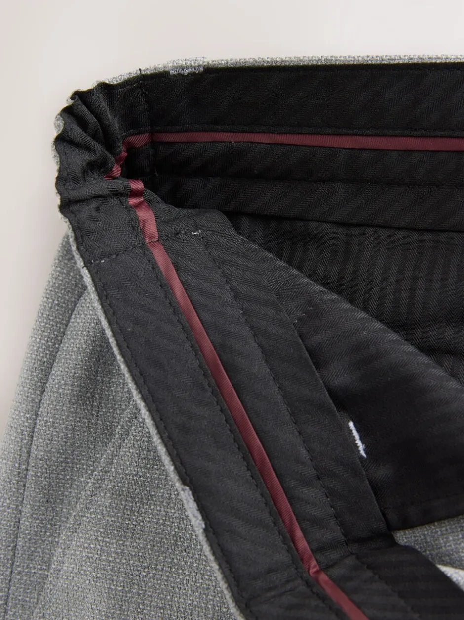 Formele Broek|Next - Slimme broek met elastische tailleband en normale pasvorm Lichtgrijs
