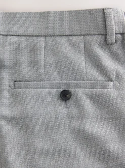 Formele Broek|Next - Slimme broek met elastische tailleband en normale pasvorm Lichtgrijs