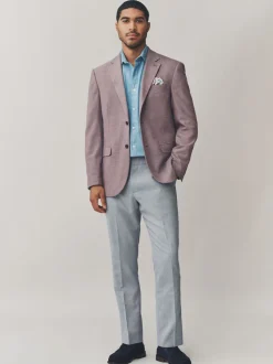 Formele Broek|Next - Slimme broek met elastische tailleband en normale pasvorm Lichtgrijs