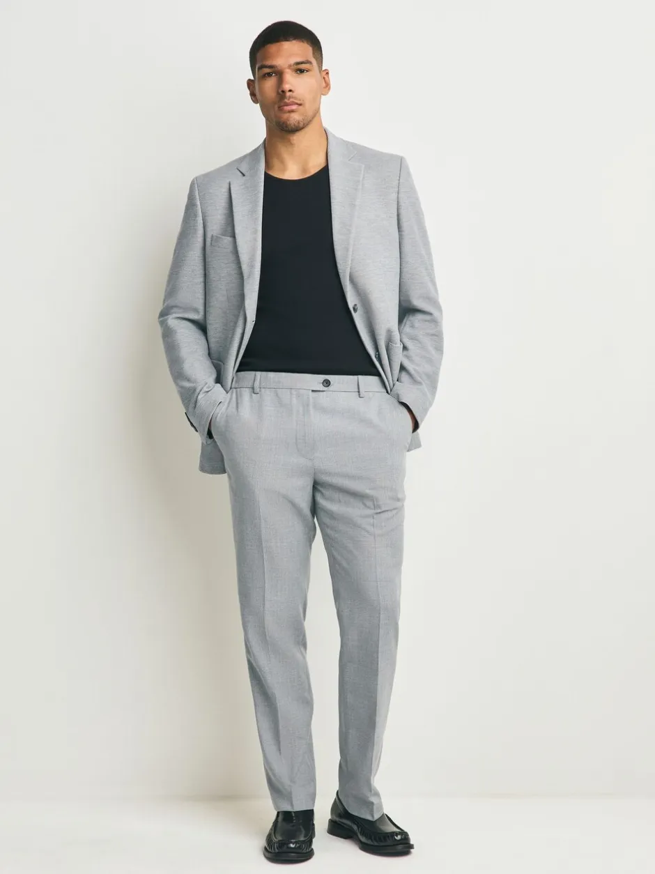 Formele Broek|Next - Slimme broek met elastische tailleband en normale pasvorm Lichtgrijs