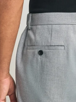 Formele Broek|Next - Slimme broek met elastische tailleband en normale pasvorm Lichtgrijs