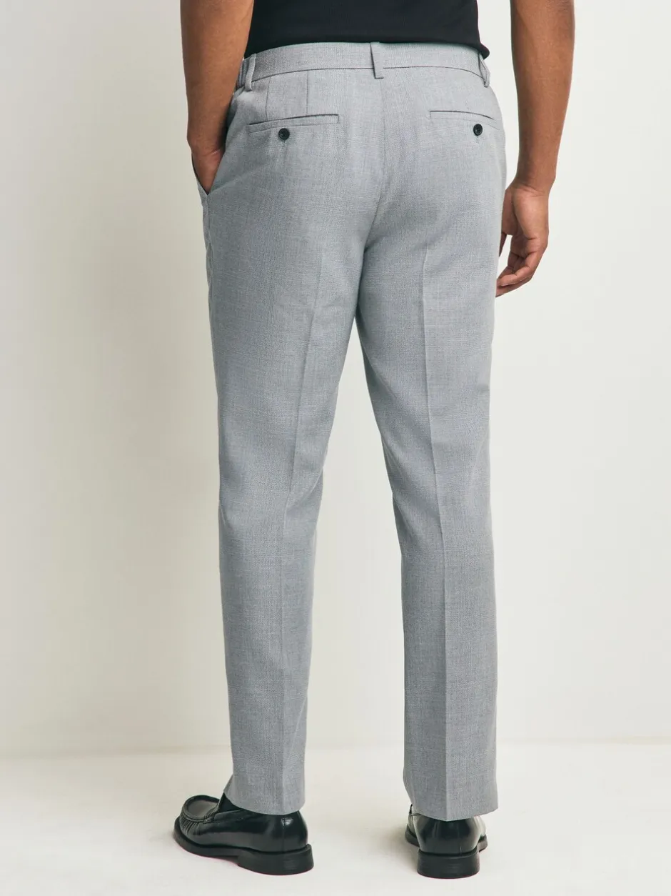 Formele Broek|Next - Slimme broek met elastische tailleband en normale pasvorm Lichtgrijs