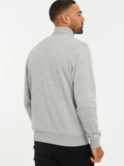 Sweaters En Hoody´S|Sweaters En Hoody´S|Threadbare Lichtgrijs - - Sweatshirt met korte rits aan de hals