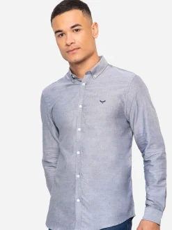 Formele Overhemden*Threadbare Lichtgrijs - Oxford-overhemd met lange mouwen