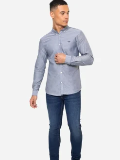 Formele Overhemden*Threadbare Lichtgrijs - Oxford-overhemd met lange mouwen