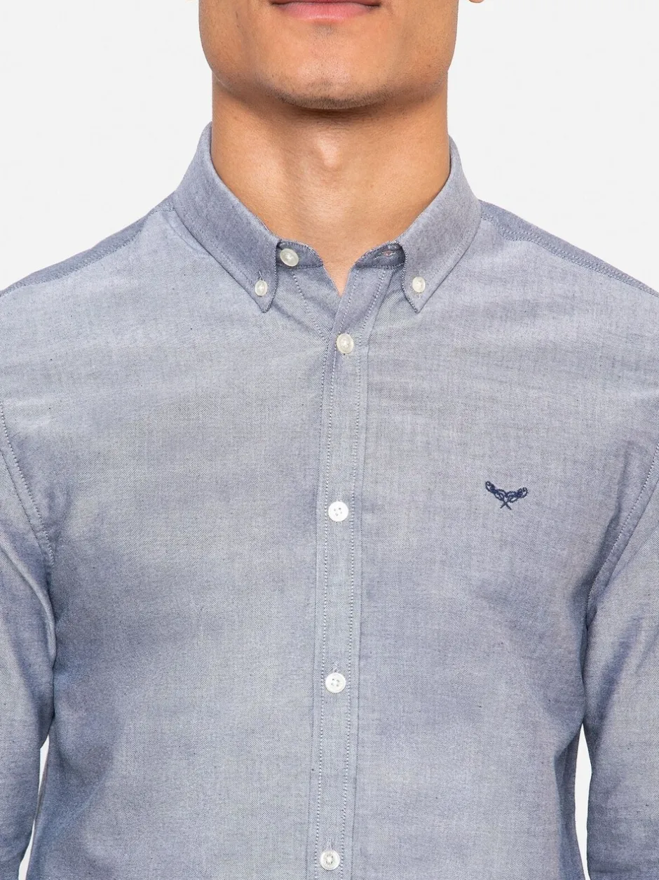 Formele Overhemden*Threadbare Lichtgrijs - Oxford-overhemd met lange mouwen