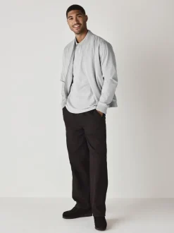 Poloshirts|T-Shirts En Hemden|Next Lichtgrijs gemêleerd - Normale Pasvorm - Piqué poloshirt met korte mouwen