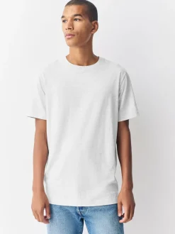 T-Shirts En Hemden|Next Lichtgrijs gemêleerd - Slim Fit - Essentieel katoenen T-shirt met ronde hals
