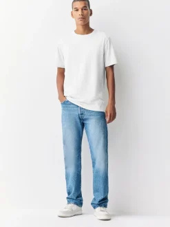 T-Shirts En Hemden|Next Lichtgrijs gemêleerd - Slim Fit - Essentieel katoenen T-shirt met ronde hals