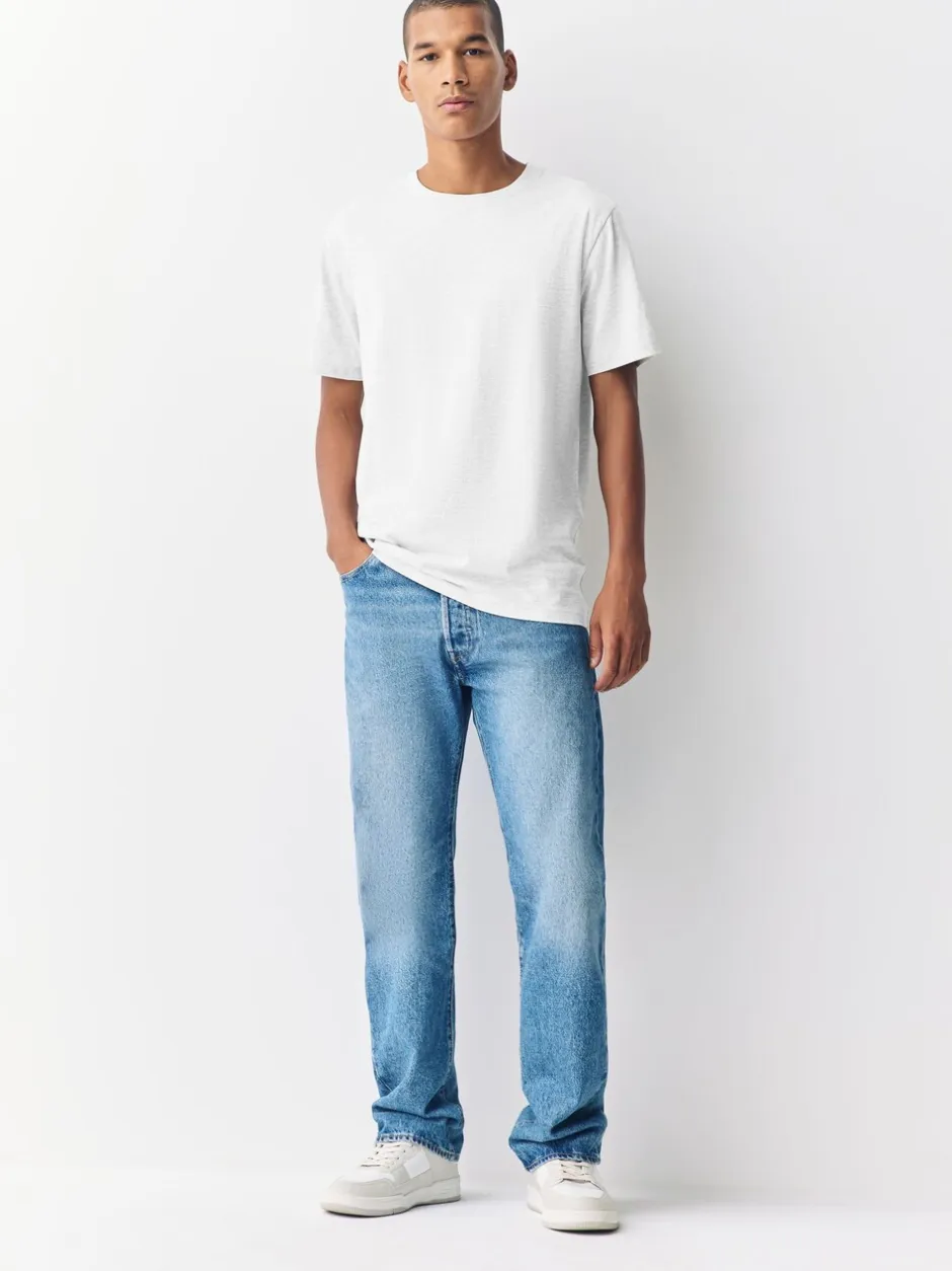 T-Shirts En Hemden|Next Lichtgrijs gemêleerd - Slim Fit - Essentieel katoenen T-shirt met ronde hals