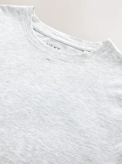 T-Shirts En Hemden|Next Lichtgrijs gemêleerd - Slim Fit - Essentieel katoenen T-shirt met ronde hals