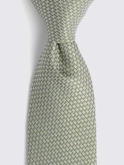 Stropdassen En Pochets*MOSS Lichtgroen - stropdas met textuur