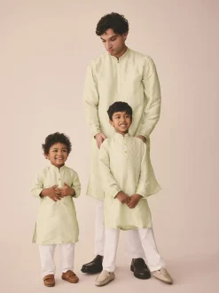 Kurtas*Next Lichtgroen geborduurd - Kurta (3mnd -16jr)