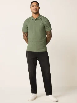 Poloshirts|Next Lichtolijfgroen - Slim Fit - Piqué poloshirt met korte mouwen