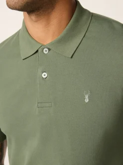 Poloshirts|Next Lichtolijfgroen - Slim Fit - Piqué poloshirt met korte mouwen