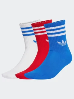 Sokken|Sokken|adidas originals Lichtrood - Ronde hals - 3-Strepen Crew Sokken 3 paar