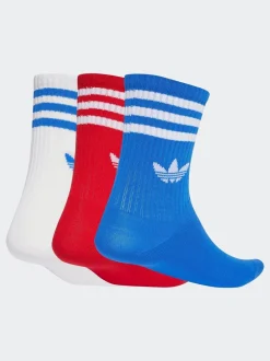 Sokken|Sokken|adidas originals Lichtrood - Ronde hals - 3-Strepen Crew Sokken 3 paar