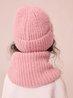 Mutsen, Handschoenen En Sjaals|Schoolkleding*Next Lichtroze - Fluffy beanie-muts (1-16jr)