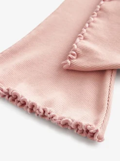 Broeken En Leggings*Next Lichtroze - Geribbelde flare legging (3 mnd-7 jr)