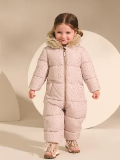 Jassen, Jacks En Kinderwagenpakjes|Jassen En Jacks|Next - Regenbestendig sneeuwpak met print (3mnd -7jr) Lichtroze