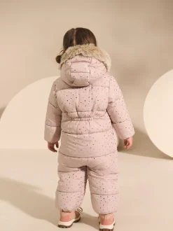 Jassen, Jacks En Kinderwagenpakjes|Jassen En Jacks|Next - Regenbestendig sneeuwpak met print (3mnd -7jr) Lichtroze