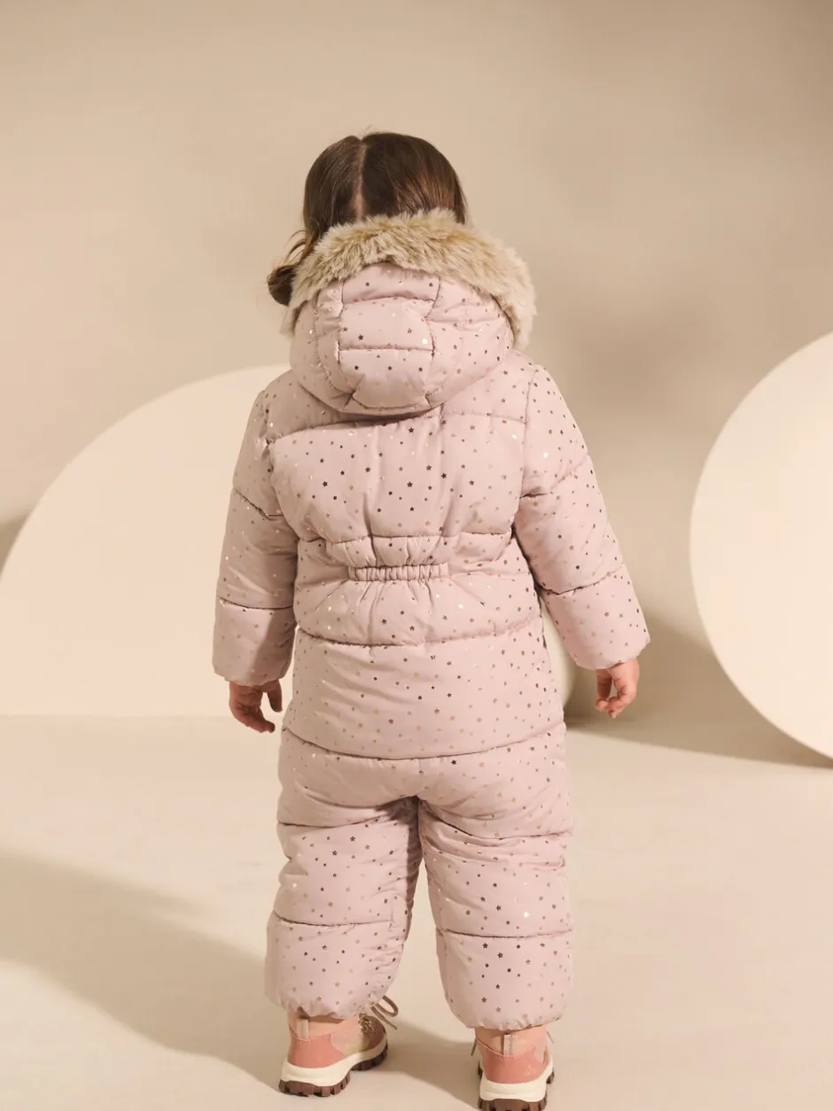 Jassen, Jacks En Kinderwagenpakjes|Jassen En Jacks|Next - Regenbestendig sneeuwpak met print (3mnd -7jr) Lichtroze