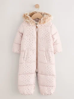 Jassen, Jacks En Kinderwagenpakjes|Jassen En Jacks|Next - Regenbestendig sneeuwpak met print (3mnd -7jr) Lichtroze