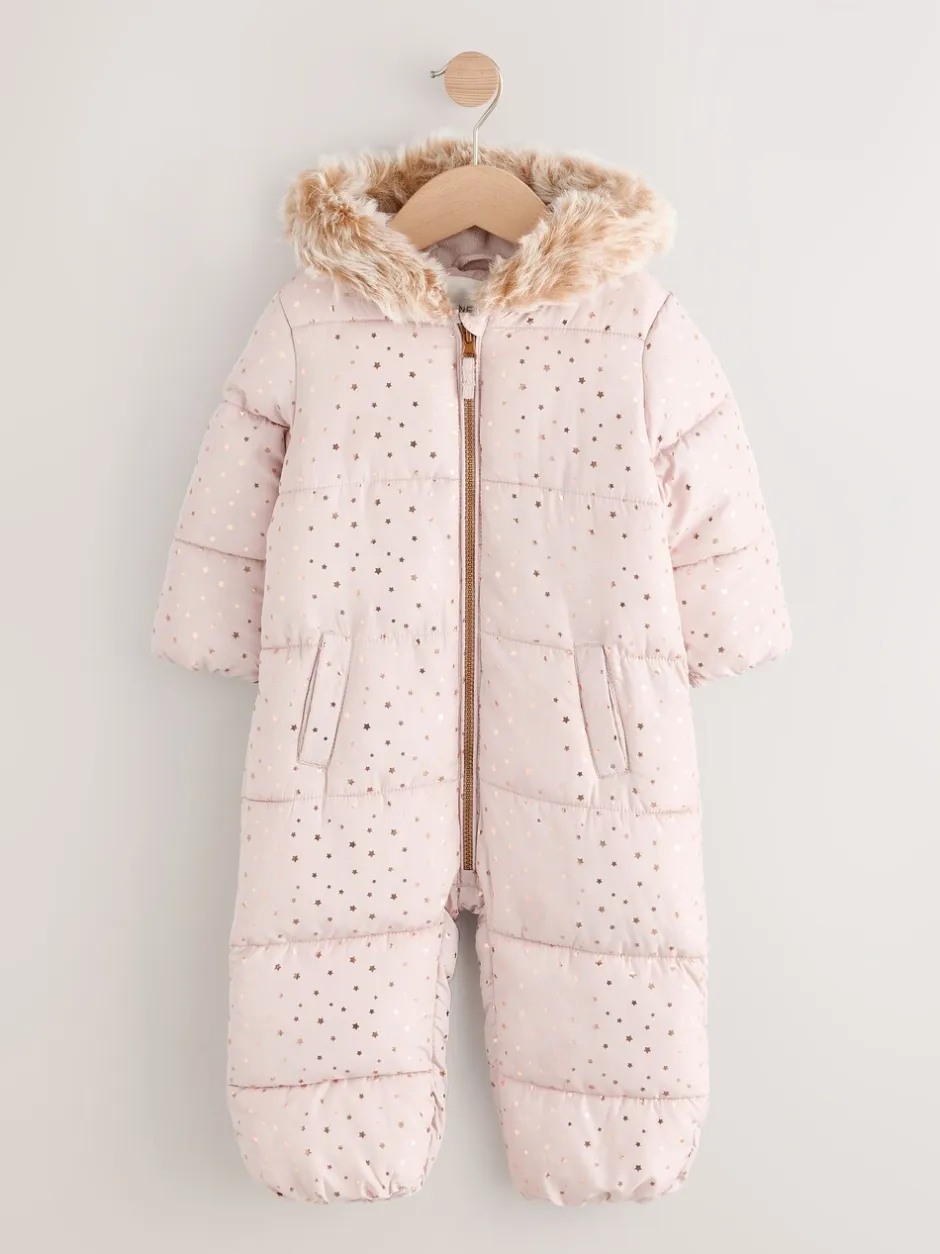 Jassen, Jacks En Kinderwagenpakjes|Jassen En Jacks|Next - Regenbestendig sneeuwpak met print (3mnd -7jr) Lichtroze