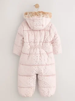 Jassen, Jacks En Kinderwagenpakjes|Jassen En Jacks|Next - Regenbestendig sneeuwpak met print (3mnd -7jr) Lichtroze