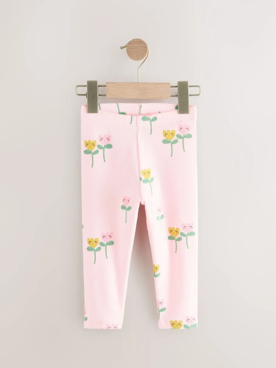 Broeken En Leggings|Next Lichtroze - Verpakking van 5 geribbelde Leggings (3mnd -7jr)