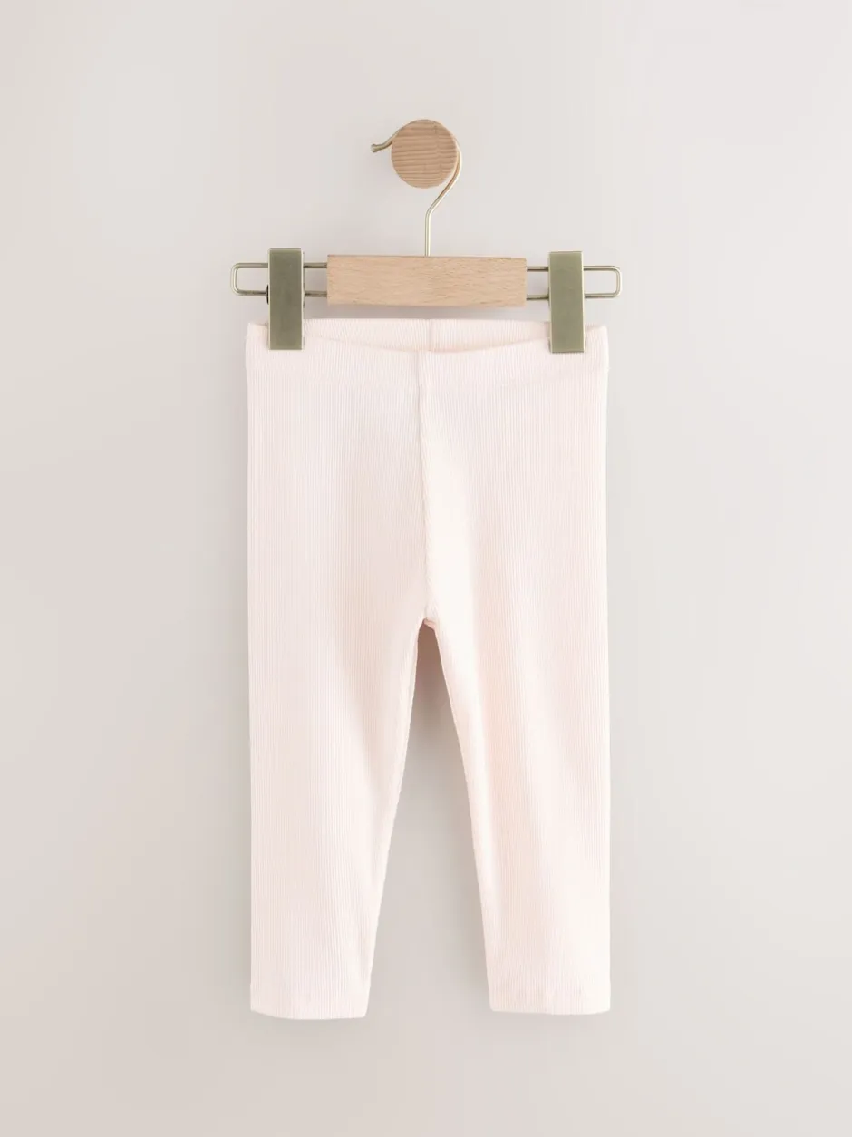 Broeken En Leggings|Next Lichtroze - Verpakking van 5 geribbelde Leggings (3mnd -7jr)