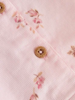 Rompertjes En Tuinbroeken|Tuinbroeken*Next - Baby Print Bodysuit met Lange mouwen en Corduroy bretelbroeken Set 2 Pieces (0mnd -2jr) Lichtroze met fijne print