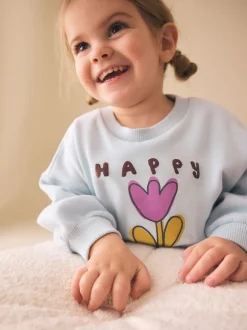 Sweaters En Hoody´S*Next Light Blue Happy Moments - Sweatshirt met ronde hals (3 mnd-7 jr)