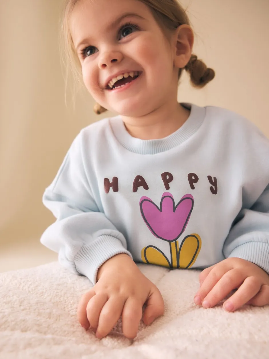 Sweaters En Hoody´S*Next Light Blue Happy Moments - Sweatshirt met ronde hals (3 mnd-7 jr)