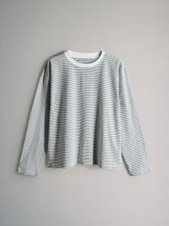 Tops En T-Shirts*The Set Light Green/Pink/White/Stripe - 4 Pack 100% Cotton Relaxed Long Sleeve T-Shirts