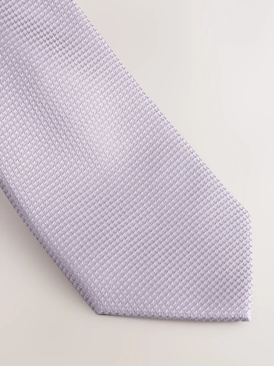 Stropdassen En Pochets*Next Lila - Set met textuurrijke stropdas en pochet