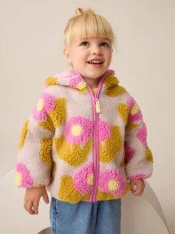 Truien En Breisels|Jassen, Jacks En Kinderwagenpakjes|Next - Fleece met ritssluiting (3mnd-7jr) Lila bloemenprint