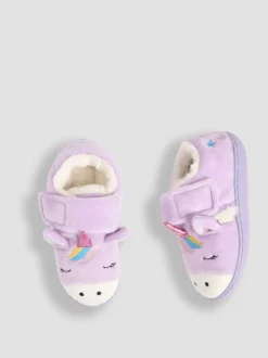 Pantoffels*Jojo Maman Bébé - - Pantoffelschoenen met eenhoorn Lila met eenhoornprint