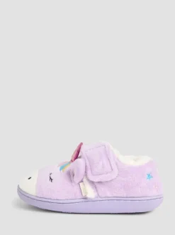 Pantoffels*Jojo Maman Bébé - - Pantoffelschoenen met eenhoorn Lila met eenhoornprint