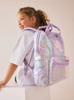 Schoolkleding|Tassen*Next - Rugzak Lila met eenhoornprint