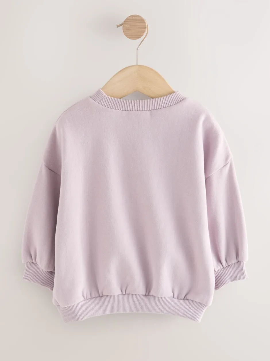 Truien En Breisels|Sweaters En Hoody´S|Next Lila Paarse Sister - Sweatshirt met ronde hals (3 mnd-7 jr)
